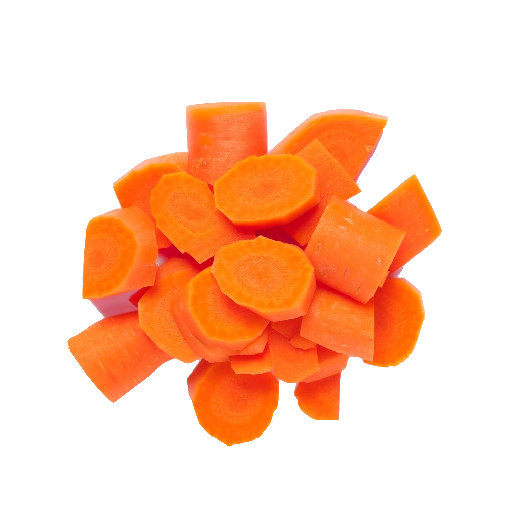 Sliced carrots on a black background.