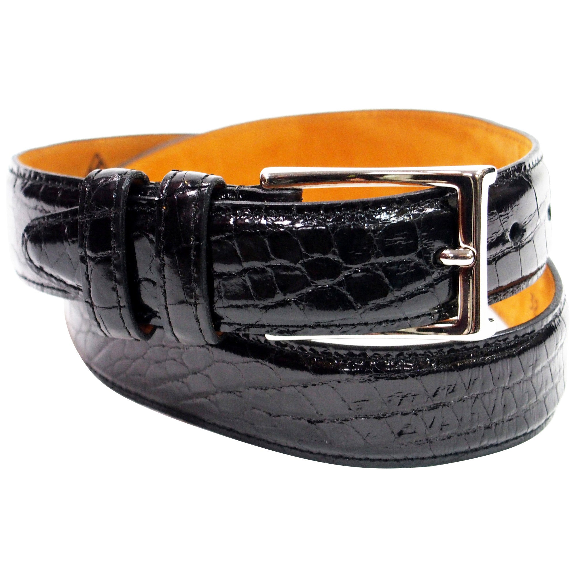 Genuine American Alligator Belt - Made in USA - Black