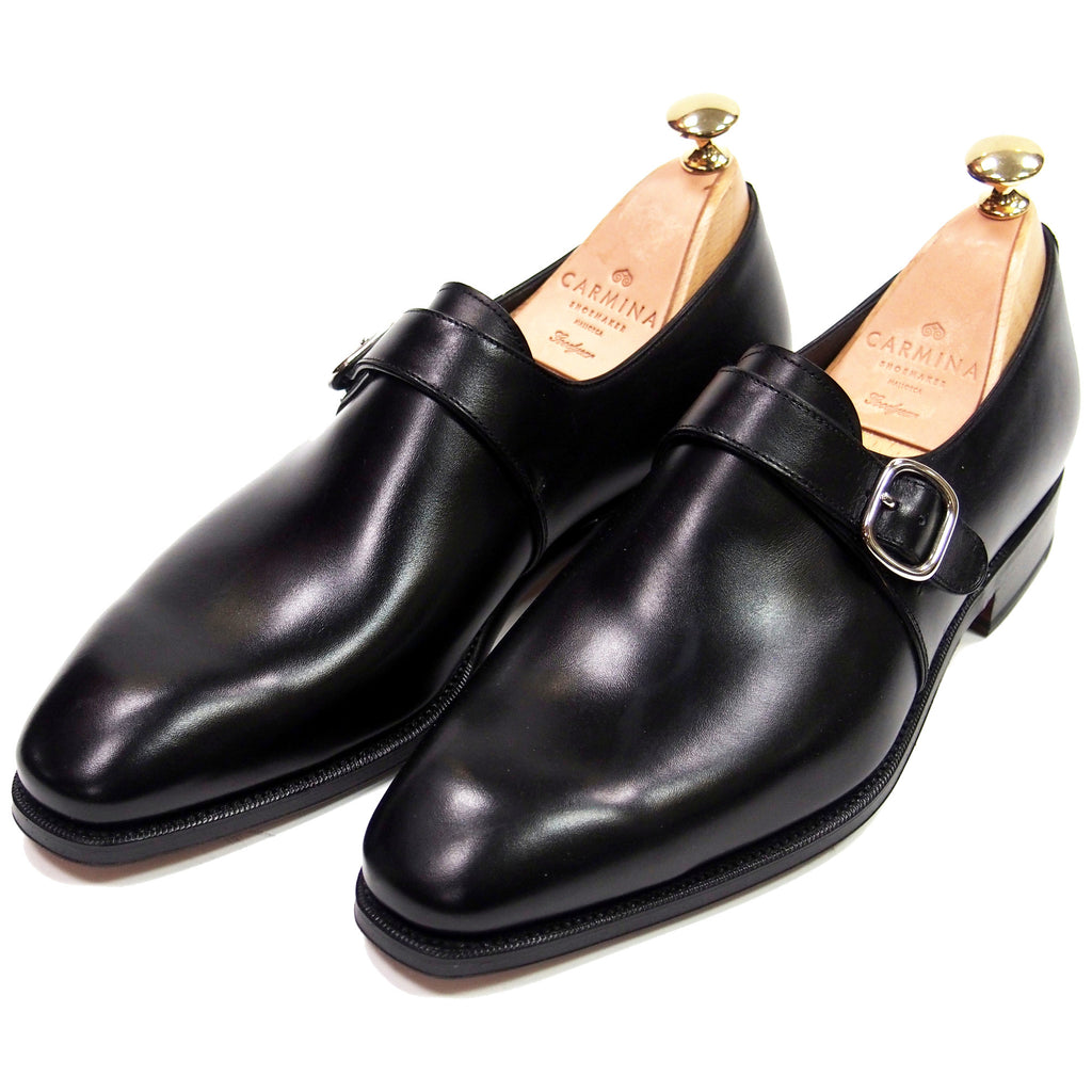 Carmina Shoemaker Single Monk Oxford - Black Calfskin - Made in Spain ...