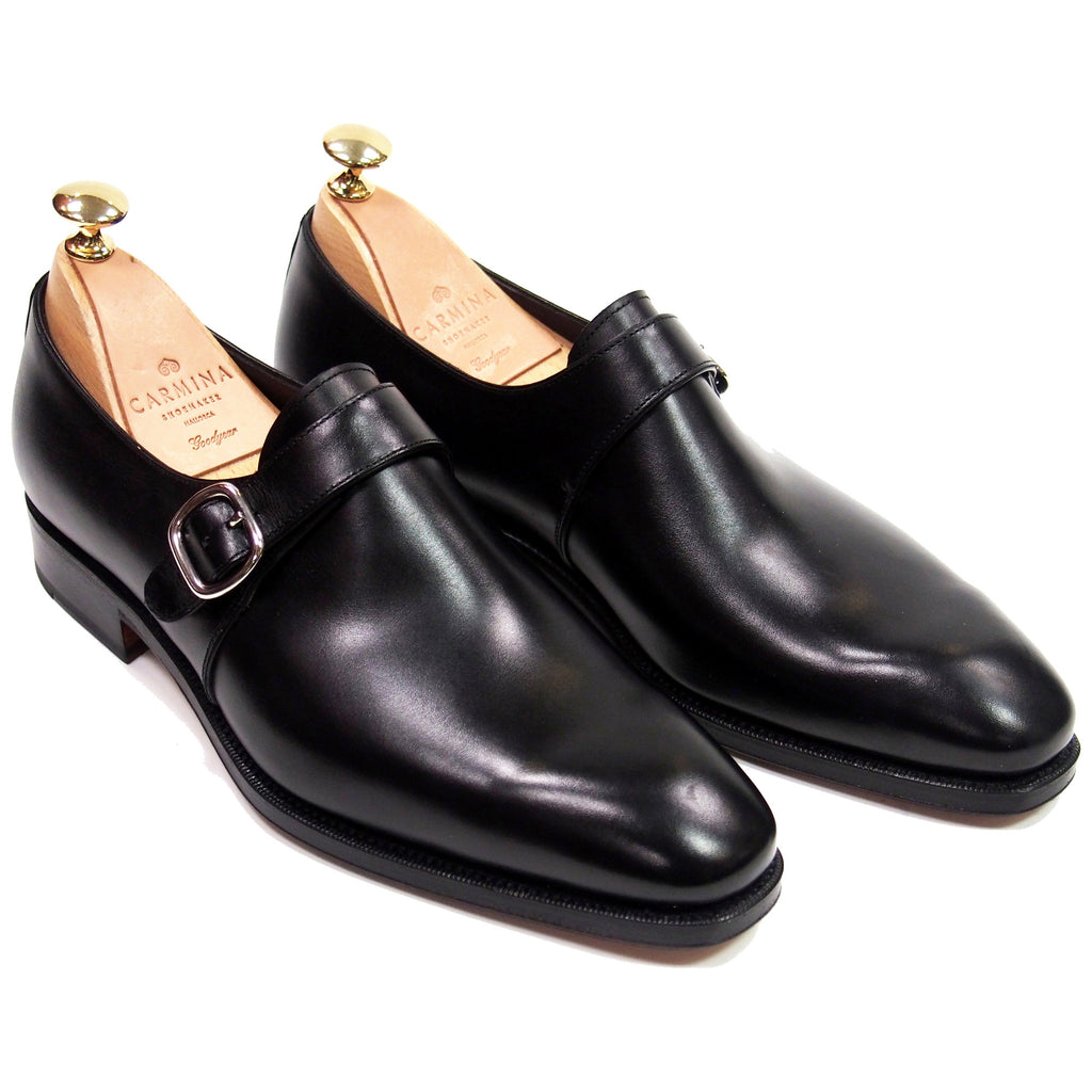 Carmina Shoemaker Single Monk Oxford - Black Calfskin - Made in Spain ...