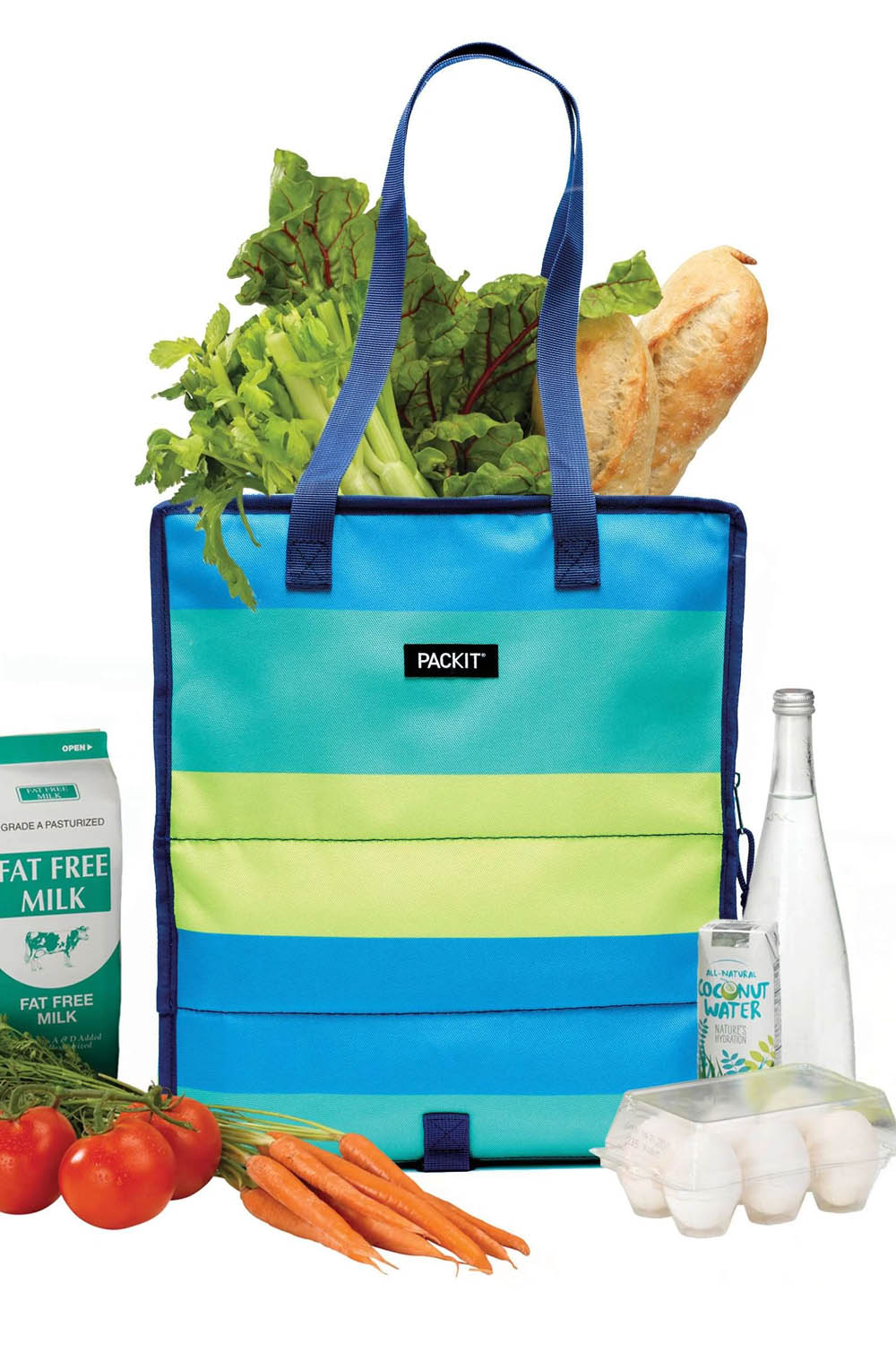 Packit Freezable Grocery Bag - Fresh Stripe