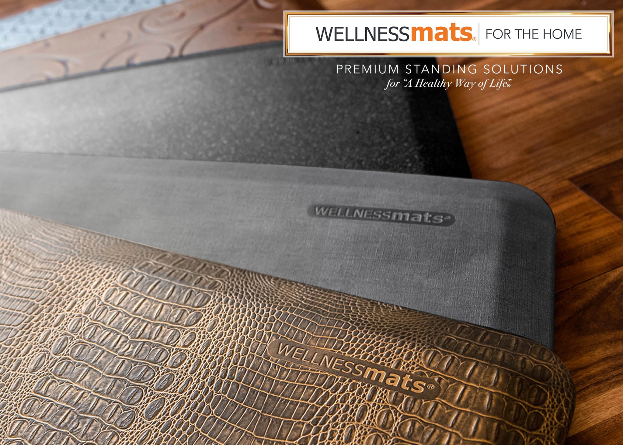WellnessMats Premium Standing 3' X 2' Linen Comfort Anti Fatigue Mats