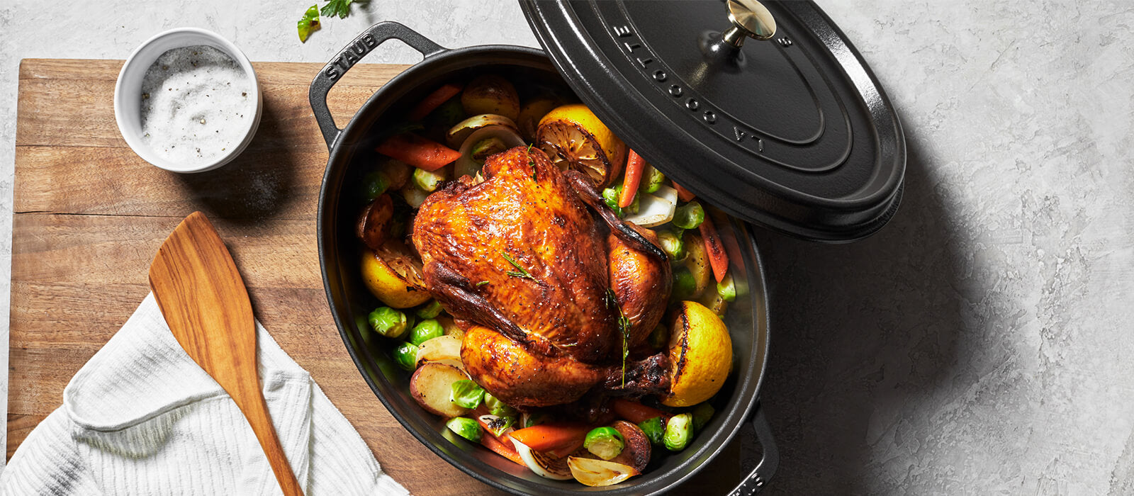 Staub Cast Iron Coq Au Vin Cocotte, Basil, 5.75 quart