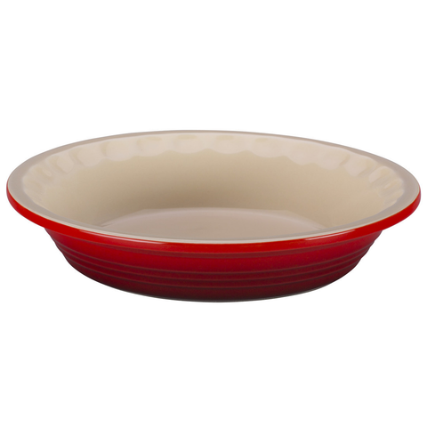 Le Creuset Stoneware Pie Pans, 9-Inch, Cerise (Cherry Red)