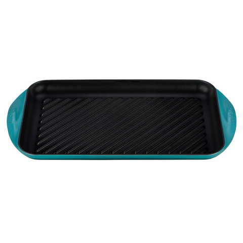 Le Creuset Enameled Cast Iron Double Burner Grill, X-Large, Caribbean