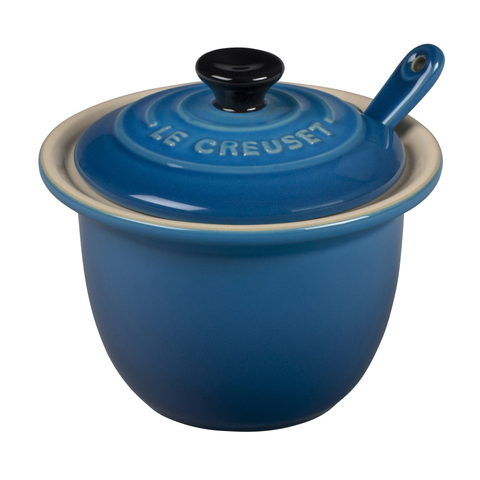 LE CREUSET 6.75-OUNCE CONDIMENT POT WITH SPOON - MARSEILLE