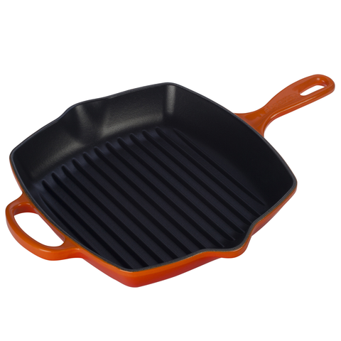 LE CREUSET 10.25'' SIGNATURE SQUARE SKILLET GRILL - FLAME