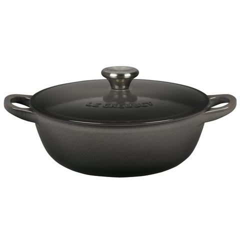 LE CREUSET ENAMELED CAST IRON 1 1⁄2 QUART SOUP POT - OYSTER