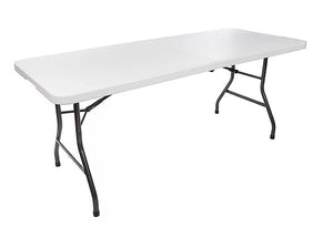 Maxchief 6’ Portable Indoor/Outdoor Use Fold-in-Half Table , White - 104381