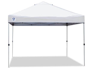 Z-Shade 10' x 10' Peak Straight Leg Instant Shade Outdoor Canopy, White (Two Small Holes in Canopy) - 104028