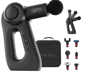 Salvage - FitRx Pro Neck and Back Massager, Handheld Percussion Massage Gun with Multiple Angles, Speeds and Attachments - 104961