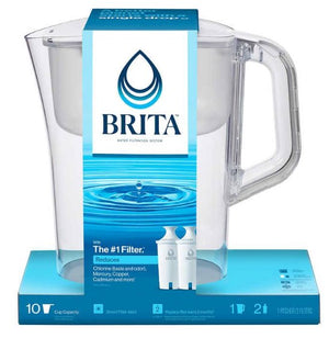 Brita Champlain Water Filter Pitcher, 10 Cup with 2 Filters - 104747