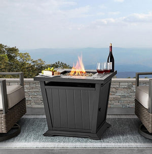 Member's Mark 30" Square Gas Fire Pit Table with Lid and Dust Cover - Gray
 - 105195