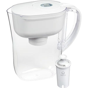 Brita Metro Water Filter Pitcher, BPA-Free Water Pitcher, Replaces 1,800 Plastic Water Bottles a Year, Lasts Two Months or 40 Gallons,Includes 1 Filter,Kitchen Accessories, Small -6-Cup Capacity,White - W/ Broken Lid - 104895
