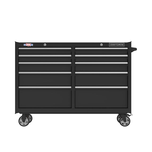 CRAFTSMAN 2000 Series 52-in W x 37.5-in H 10-Drawer Steel Rolling Tool Cabinet (Black)  - 114036