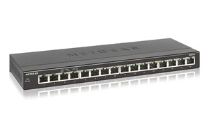 NETGEAR 16-Port Gigabit Ethernet Network Switch, Hub, Internet Splitter (GS316) - Desktop, Fanless Housing for Quiet Operation, Black - 104635