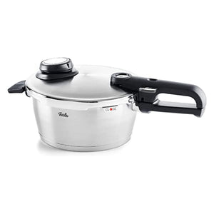 Salvage! Fissler Vitavit Premium Pressure Cooker with Steamer Insert - Premium German Construction - Built to Last for Decades - Safe & Easy Pressure Cooker with Glass Lid - For All Cooktops - 4.5 Litres - 104596