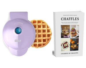 Dash MINI Waffle Iron 4" With The Best Keto Chaffle Recipe Book and Journal by Charmed By Dragons (4 Inch MINI LAVENDAR LILAC) - 104847