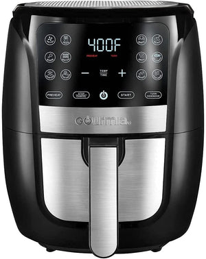 Gourmia Air Fryer Oven Digital Display 6 Quart Large AirFryer Cooker 12 Touch Cooking Presets, XL Air Fryer Basket 1500w Power Multifunction Stainless Steel FRY FORCE 360° (6 QT) - 104891