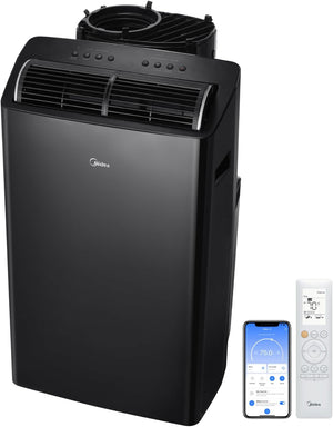 Midea Duo 14,000 BTU (12,000 BTU SACC) High Efficiency Inverter Ultra Quiet Portable Air Conditioner,with Heat up to 550 Sq. Ft., Works with Alexa/Google Assistant, with Remote Control & Window Kit