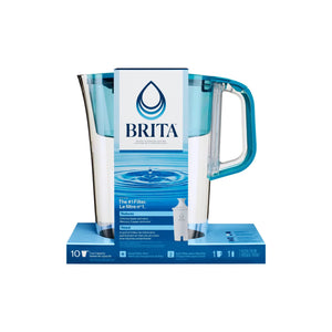 Brita Tahoe Large 10 Cup Water Filter Pitcher with Smart Light Filter Reminder and 1 Standard Filter- Transparent Teal - 104885