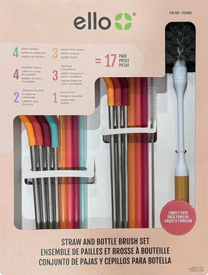 Generic Straw and bottle brush set, missing 1 straw - 104911