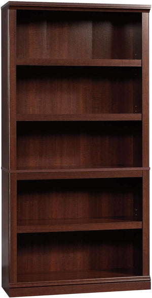 Sauder Miscellaneous Storage 5 Bookcase/Book Shelf, L: 35.28" x W: 13.23" x H: 69.76", Select Cherry finish
