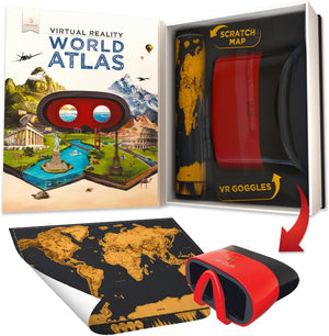 Abacus Brands Virtual Reality World Atlas Gift Box - Illustrated Interactive VR Atlas and STEM Learning Activity Set - 105230