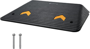VEVOR Rubber Threshold Ramp, 4" Rise Doorway Ramp, Recycled Rubber Curb Ramp with Water Channel, 33069 Lbs Load Capacity, Special Non-Slip Surface with Full Accessories for Wheelchair and Scooter