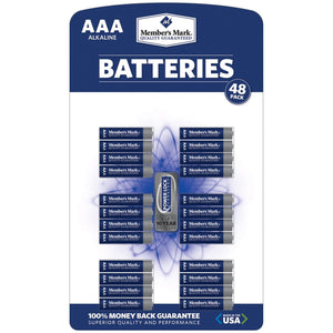 Member's Mark AAA Alkaline Batteries - 48 Pack - 101079