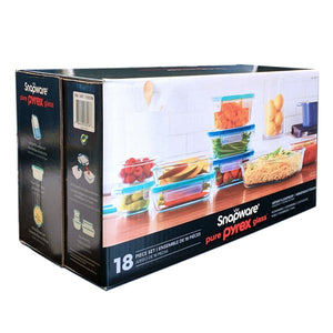 Snapware Pure Pyrex 18-Piece Glass Food Storage Set, 2.6, Clear - 104796