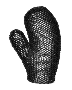 Supracor Stimulite Bath Mitt - Exfoliating Glove, Honeycomb Face and Body Scrubber, Spa and Shower Loofah, Firm Texture, Black - 100262