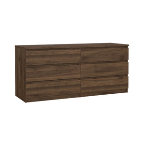 Missing 1 of 2 Boxes! Tvilum 6 Drawer Double Dresser, Brown - 104813