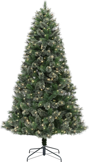 Philips 7.5' Pre-Lit Christmas Tree - Cashmere Pine Tree with 500 Bicolor LED Lights & Metal Stand - 10 Light Functions & 52" Diameter