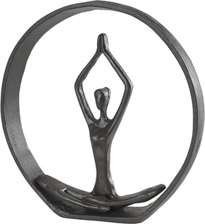 Danya B. ZI17195 Circle Iron Sculpture with Figurine in Yoga Pose – Namaste Spiritual Home Décor – Great Gift Idea for Yoga Lovers - 104374