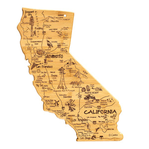 Totally Bamboo Destination California State Shaped Serving and Cutting Board, Includes Hang Tie for Wall Display. Comes in Florida Box. - 104822
