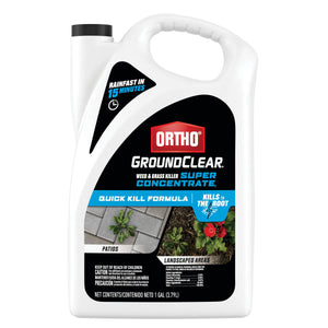 Ortho GroundClear Weed and Grass Killer Super Concentrate1: Treats up to 8,960 sq. ft., Fast Acting, Kills to the Root, 1 gal. - 104572
