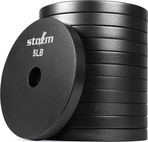 STOZM Standard 1-inch Solid Steel/Cast Iron Weight Plate Set 60-65 Lbs for Adjustable Dumbbells Barbell Kettlebells/Strength Training Weightlifting Crossfit