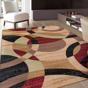Rugshop Contemporary Abstract Circles Perfect for high Traffic Areas of Your Living Room,Bedroom,Home Office,Kitchen Area Rug 7'10" x 10'2" Multi
