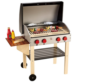 Award Winning Hape Gourmet Grill and Shish Kabob Wooden Play Kitchen Multi, L: 27.6, W: 15, H: 24.8 inch