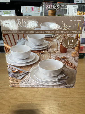 over&back 12-piece Porcelain Dinnerware Set - 105045