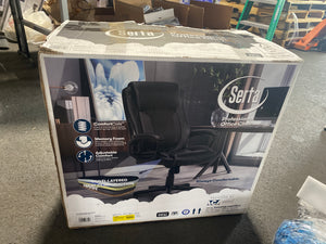 Chair Only (Missing Chair Base and Wheels): Serta Mid-Back Office Chair With Mesh Accents And Memory Foam, Black - 104030