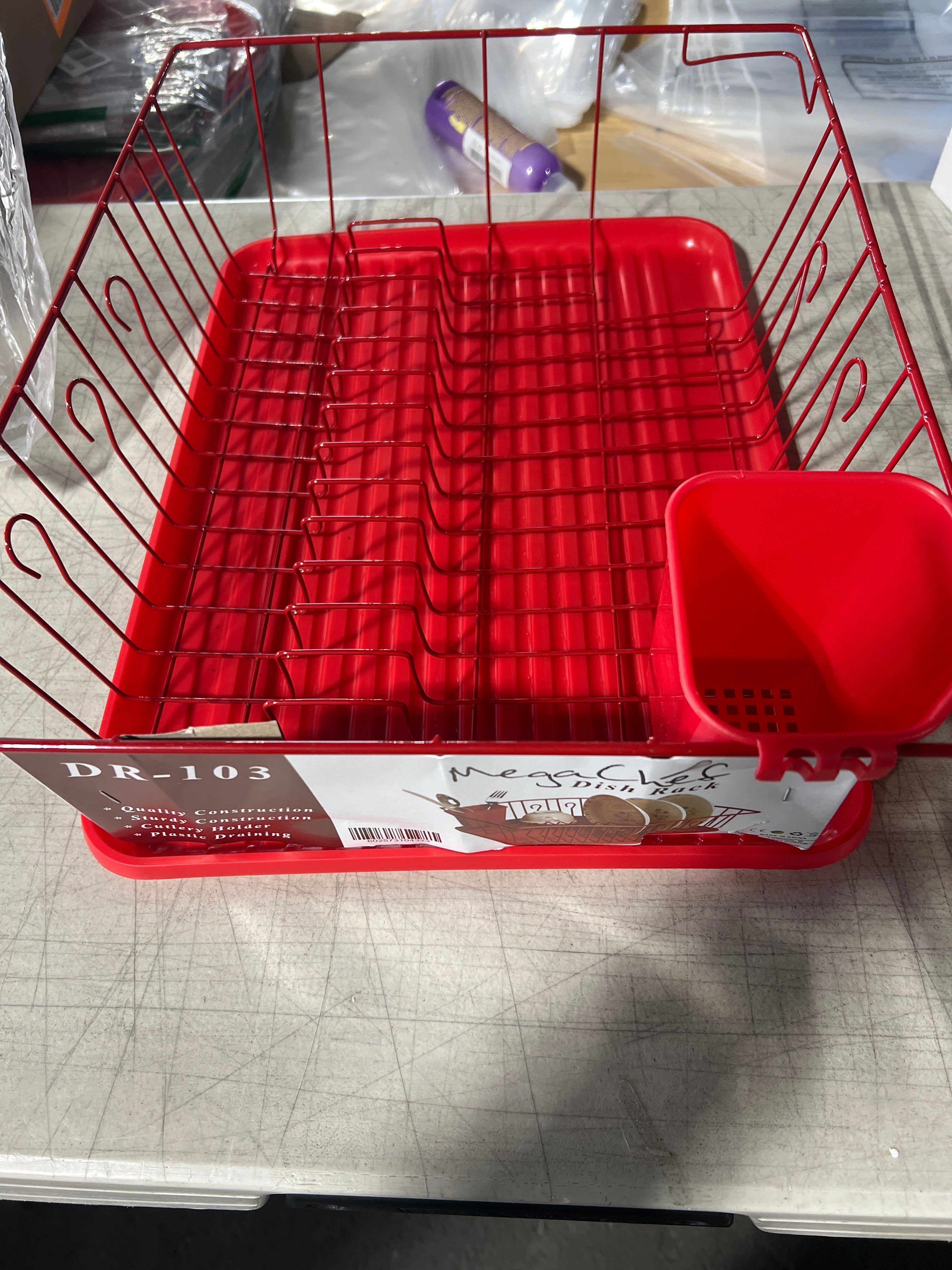 Megachef Mega Chef 17 1/2-inch Dish Rack, Red (93596407M) - 101477