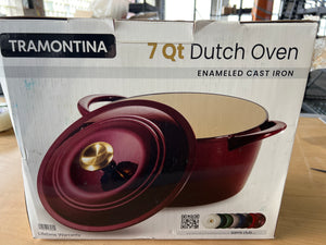 Tramontina Enameled Cast Iron Covered Dutch Oven 5.5-Quart Majolica Red, 80131/037DS - 101167