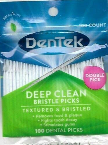 DenTek Deep Clean Bristle Picks, Removes Food & Plaque, 100 Count, (Pack of 6) - 100070