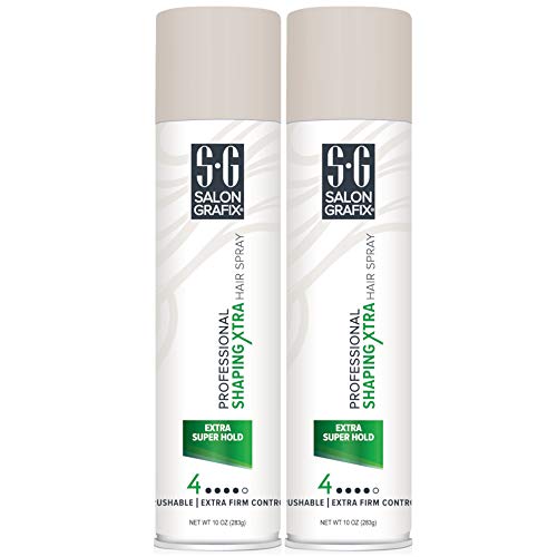 Salon Grafix Professional Shaping Hair Spray Finishing Mist, Extra Super Hold 10 oz (Pack of2) - 100058