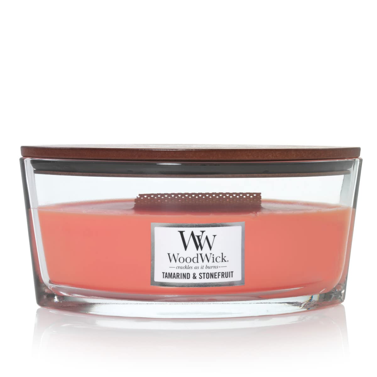 Woodwick Ellipse Scented Candle, Tamarind & Stonefruit, 16oz | Up to 50 Hours Burn Time - 100031