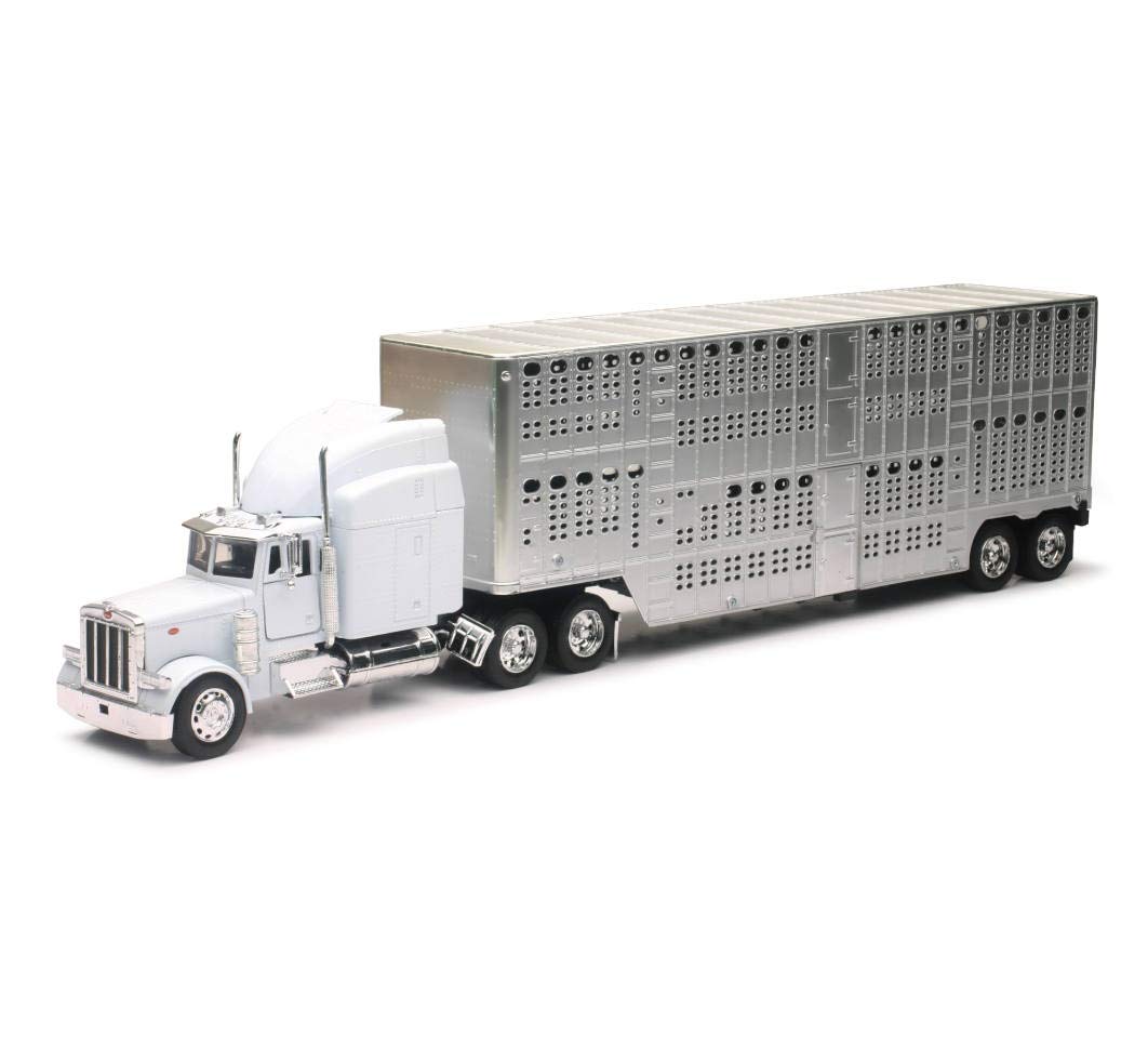 NewRay 1:32 Peterbilt 379 Pot Bell Live Stock,White - 100012