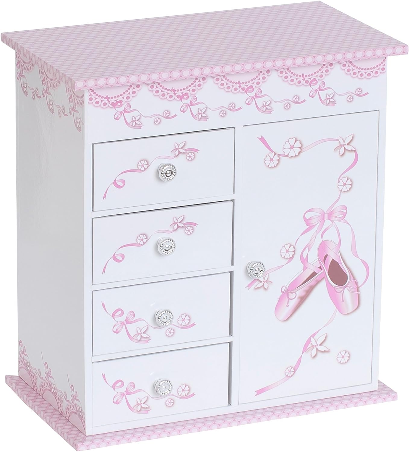 Mele & Co. Cristiana Girl's Musical Ballerina Jewelry Box (Ballet Slipper and Ribbon Design) - 100156