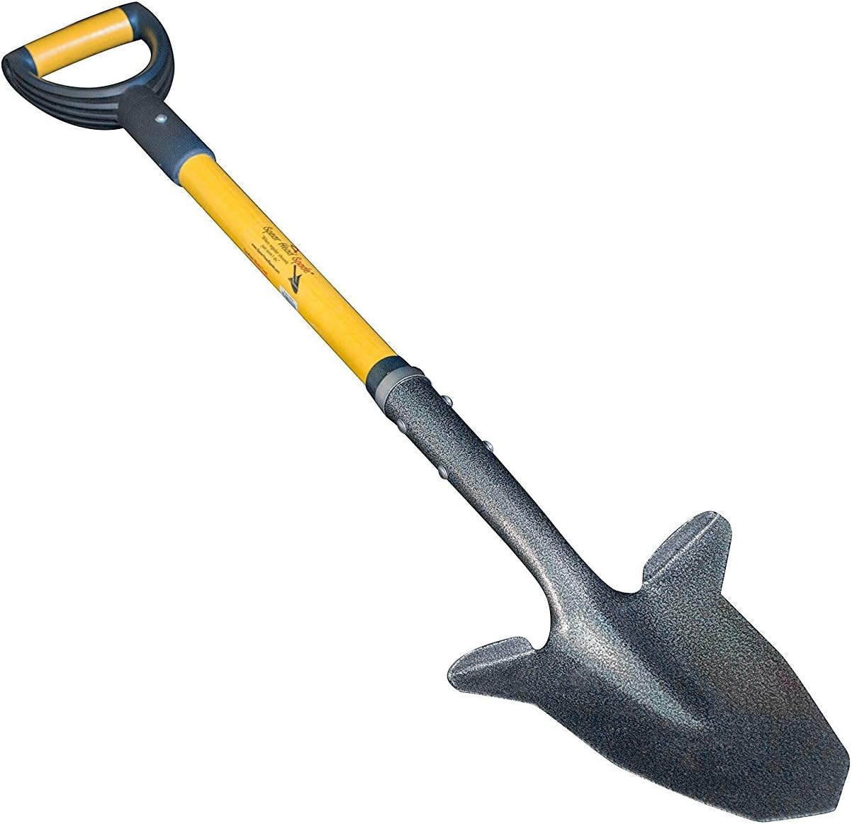 Spear Head Spade Gardening Shovel with Steel-Reinforced Fiberglass Handle, Cushioned D-Grip and Sharp, Hardened-Steel Blade, Award Winning Spade, Model SHFD3 Yellow - 100020